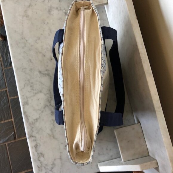 VINEYARD VINES Classic Canvas Uncle Sam Tote Bag Blue & White 17" - Picture 8 of 16